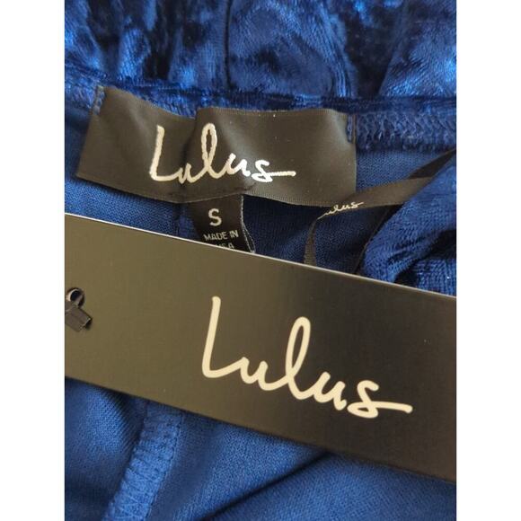 Lulus‎ Solo Album Navy Blue Backless Velvet Skater Dress Small NWT Party Skater - Picture 13 of 14